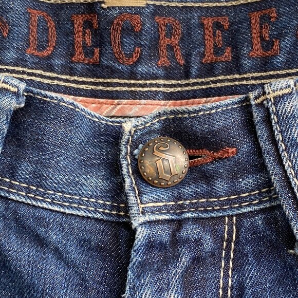 Degree Straight Fit Men's Jeans Size 33x30 Distressed Flap Pocket Dark Wash - Picture 10 of 16